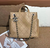 Chanel dark brown tote shoulder bag
