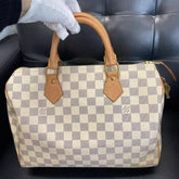 Louis Vuitton Speedy 30 White Damier Handbag