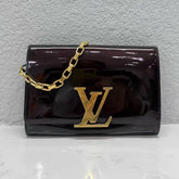 Louis Vuitton cherry-colored leather chain bag
