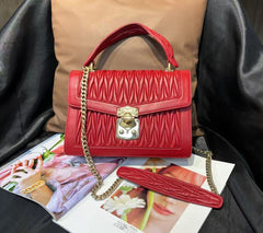 Miu Miu Red and Gold Messenger Bag