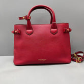 Burberry red patterned Banner tote bag
