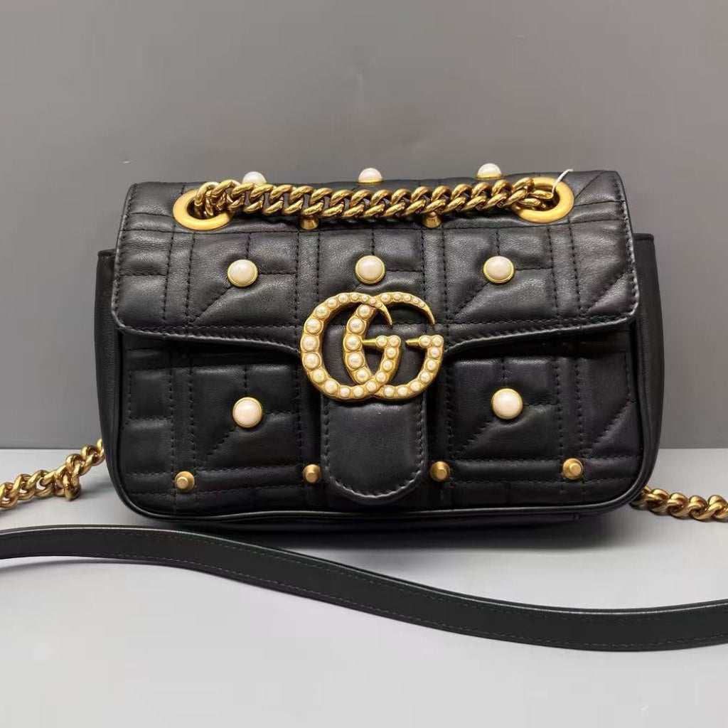 GUCCI Black Gold Pearl Studded Limited Edition